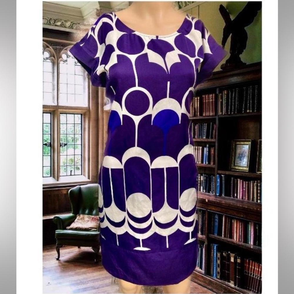 Purple The Limited Satiny Slip Scoop Neck Classy Dress